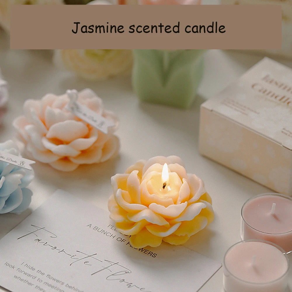 1 pack jasmine scented candle, suitable for holiday wedding parties, indoor use, bedroom and restaurant decoration